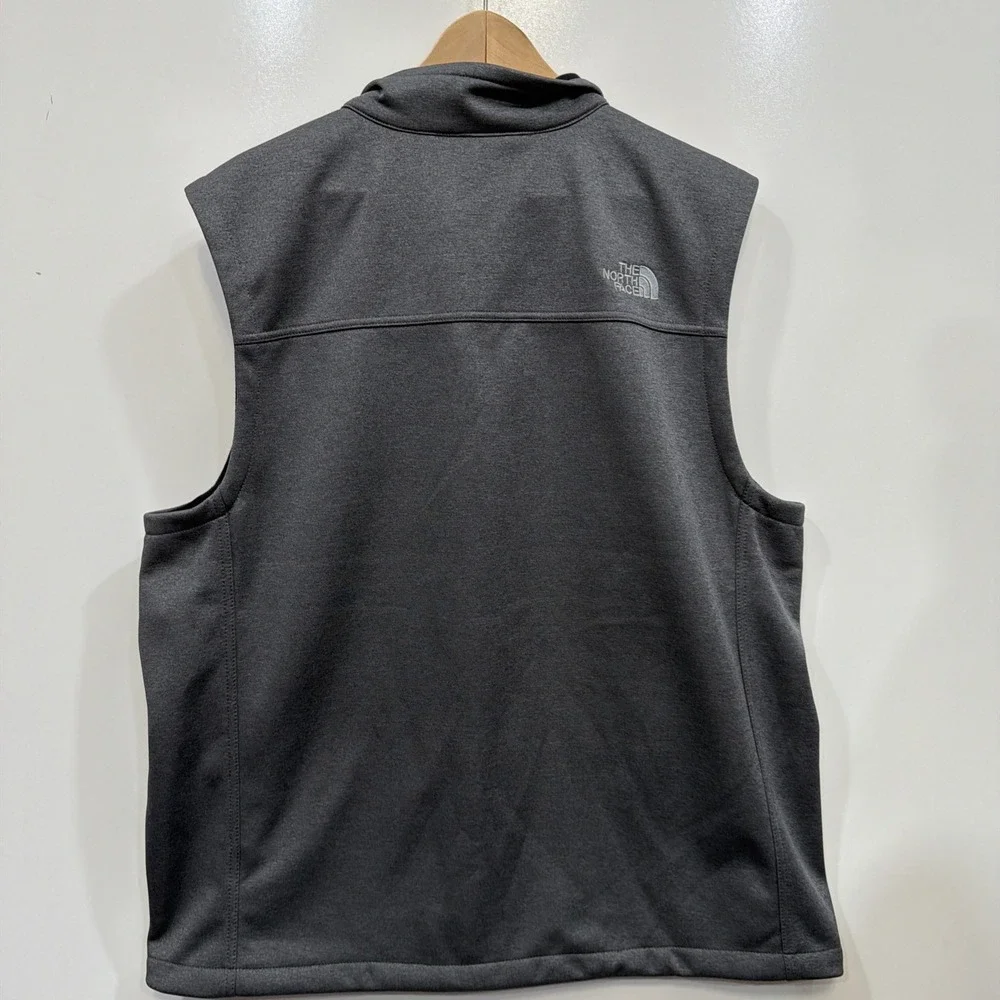The North Face Men Gray Zip Up‎ Vest Sz XL Outdoor Logo Zipper Pockets Windwall